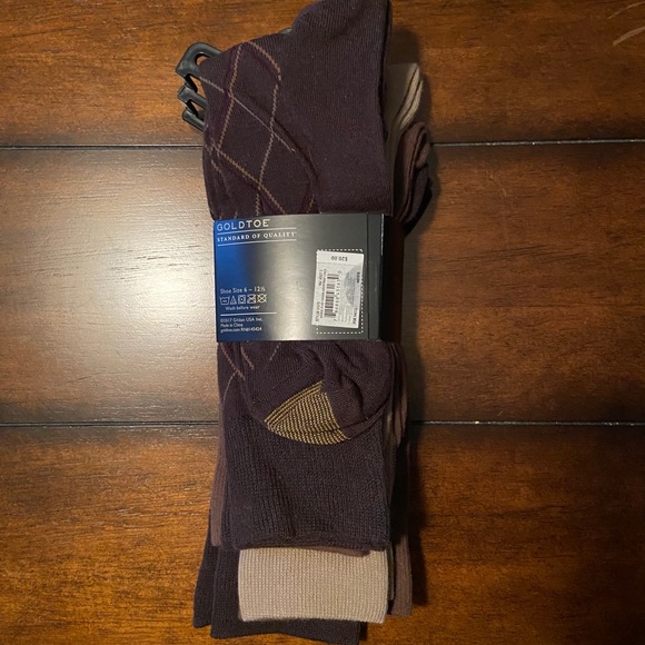 Gold Toe Brown Dress Socks 5-Pair 10-13 - Picture 3 of 3